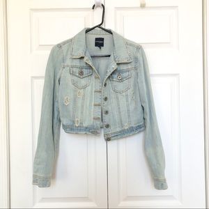 Light Wash Destroyed Denim Jacket